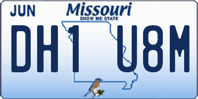 MO license plate DH1U8M