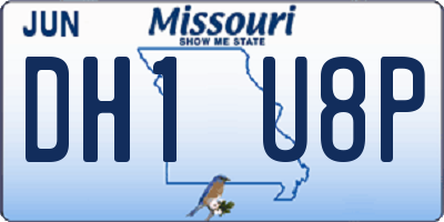 MO license plate DH1U8P