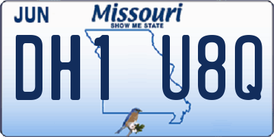 MO license plate DH1U8Q