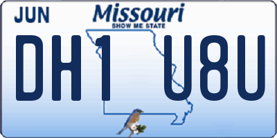 MO license plate DH1U8U