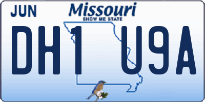 MO license plate DH1U9A