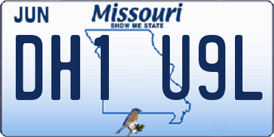MO license plate DH1U9L