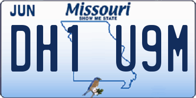MO license plate DH1U9M