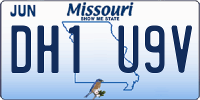 MO license plate DH1U9V