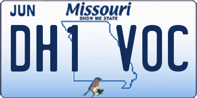 MO license plate DH1V0C