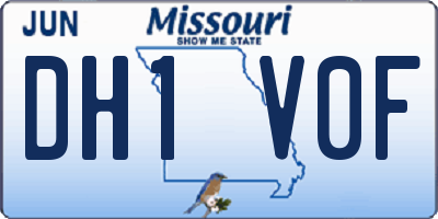MO license plate DH1V0F