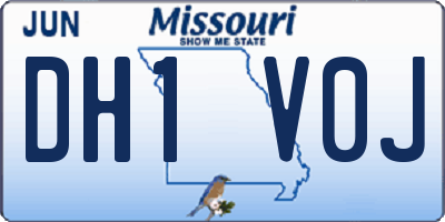 MO license plate DH1V0J
