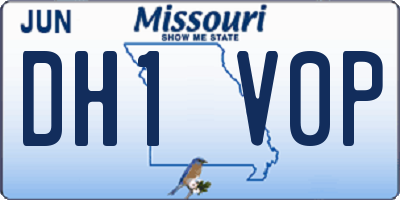 MO license plate DH1V0P
