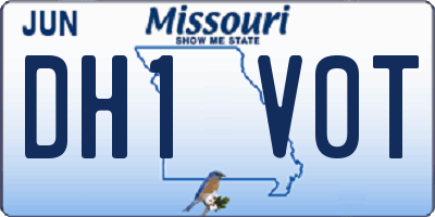 MO license plate DH1V0T