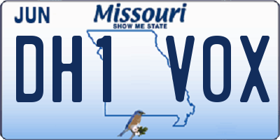 MO license plate DH1V0X