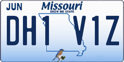 MO license plate DH1V1Z