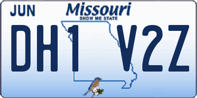 MO license plate DH1V2Z