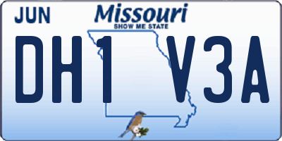 MO license plate DH1V3A