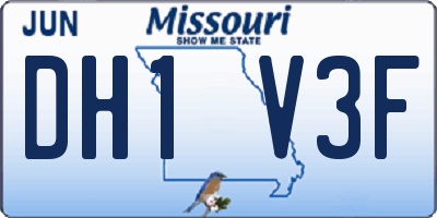 MO license plate DH1V3F