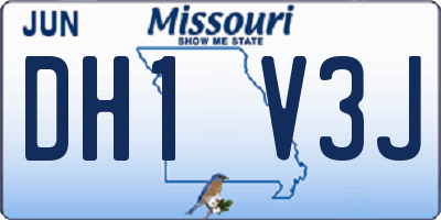 MO license plate DH1V3J