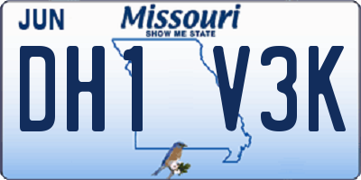MO license plate DH1V3K