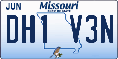 MO license plate DH1V3N