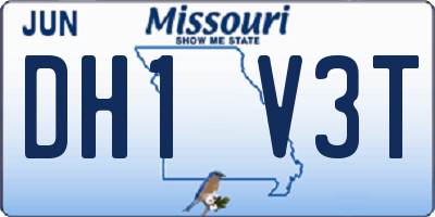 MO license plate DH1V3T