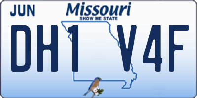 MO license plate DH1V4F
