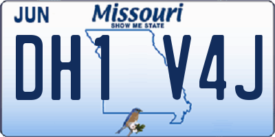 MO license plate DH1V4J
