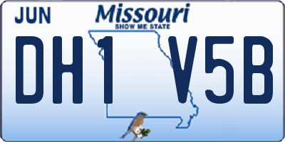 MO license plate DH1V5B