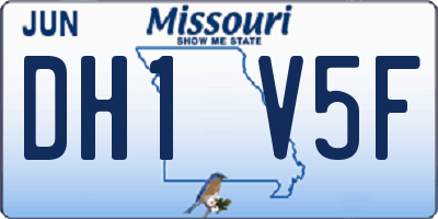 MO license plate DH1V5F