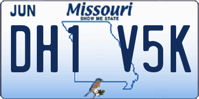 MO license plate DH1V5K