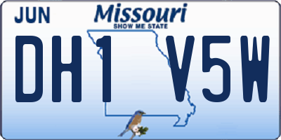 MO license plate DH1V5W