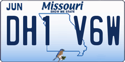 MO license plate DH1V6W