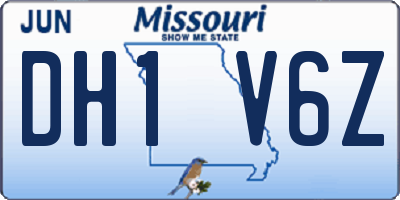 MO license plate DH1V6Z
