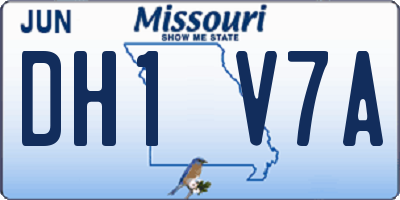 MO license plate DH1V7A