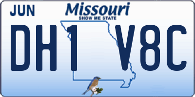 MO license plate DH1V8C