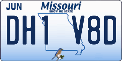 MO license plate DH1V8D