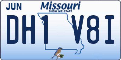 MO license plate DH1V8I