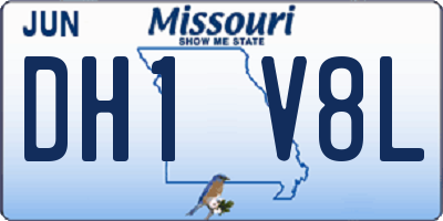 MO license plate DH1V8L