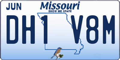 MO license plate DH1V8M