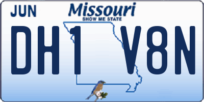 MO license plate DH1V8N