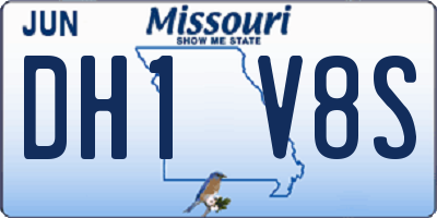 MO license plate DH1V8S
