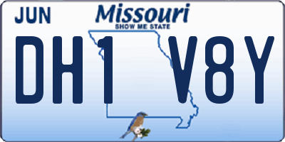 MO license plate DH1V8Y