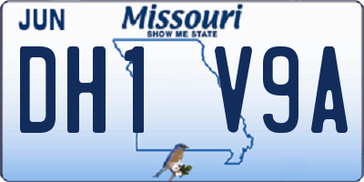 MO license plate DH1V9A