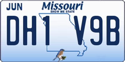 MO license plate DH1V9B