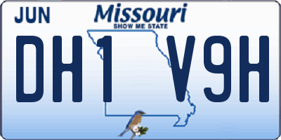 MO license plate DH1V9H