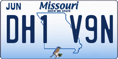 MO license plate DH1V9N
