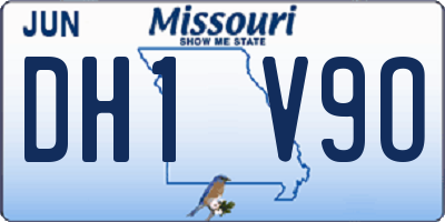 MO license plate DH1V9O