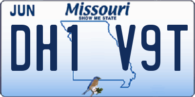 MO license plate DH1V9T