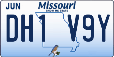 MO license plate DH1V9Y