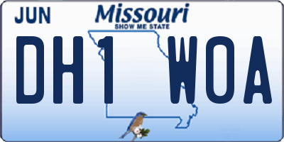 MO license plate DH1W0A
