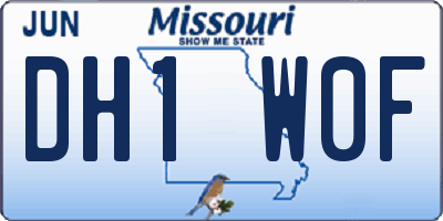 MO license plate DH1W0F