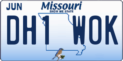 MO license plate DH1W0K