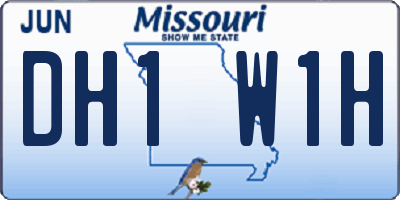 MO license plate DH1W1H